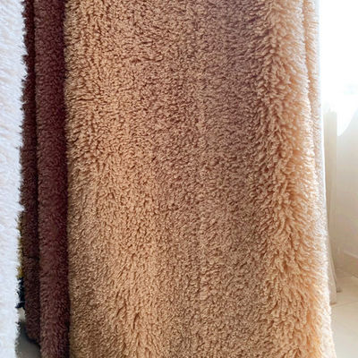 Plush Fabric 100% Polyester Imitation Wool Fabric for Garments Min Order 500 Meters