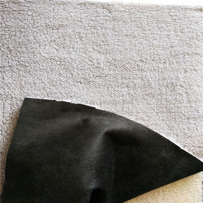 Light Yellow 100% Polyester Synthetic Sherpa Suede Fabric for End Customers
