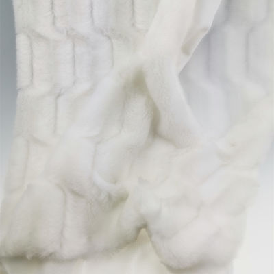 Tricot Knitted Brushed White PV Plush Fabric for Quilts and Pillows Knitted Type Tricot