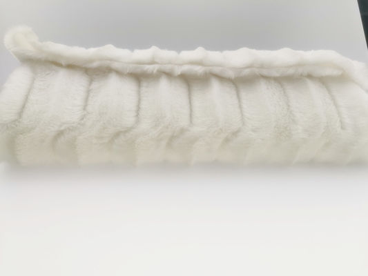 Tricot Knitted Brushed White PV Plush Fabric for Quilts and Pillows Knitted Type Tricot