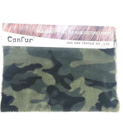 Printed Rabbit Fake Fur for Garment Bags 100% Polyester Jacquard 3 Color Print Fabric