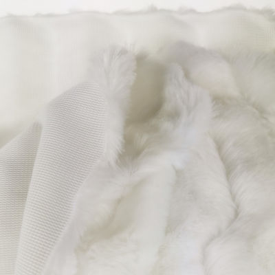 Tricot Knitted Brushed White PV Plush Fabric for Quilts and Pillows Knitted Type Tricot