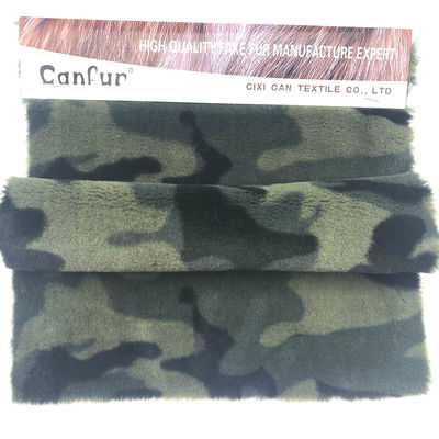 Printed Rabbit Fake Fur for Garment Bags 100% Polyester Jacquard 3 Color Print Fabric