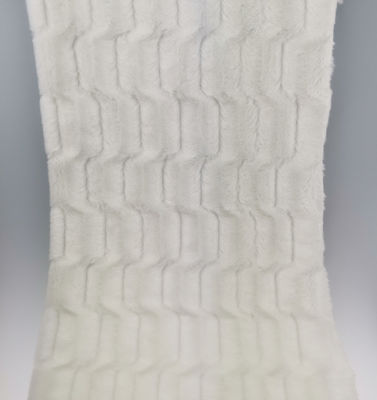 Tricot Knitted Brushed White PV Plush Fabric for Quilts and Pillows Knitted Type Tricot