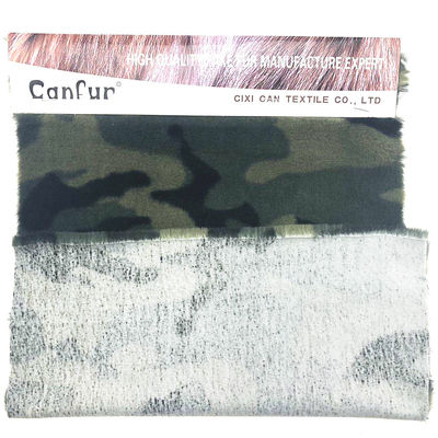 Printed Rabbit Fake Fur for Garment Bags 100% Polyester Jacquard 3 Color Print Fabric