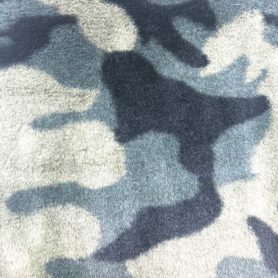 Printed Rabbit Fake Fur for Garment Bags 100% Polyester Jacquard 3 Color Print Fabric