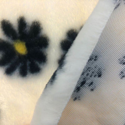 100% Polyester Soft Jacquard Pattern Print Rabbit Fur Jacket for Sophisticated Appeal