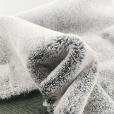 100D Yarn Count Faded White Imitation Faux Rabbit Fur with Soft and Fluffy Texture
