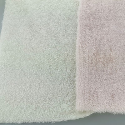 UK Market 58/60" Width White Polyester Furry Fabric with 96F Density