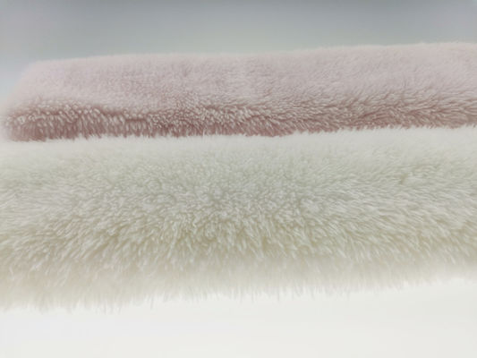 UK Market 58/60" Width White Polyester Furry Fabric with 96F Density