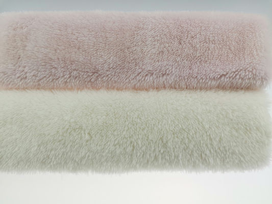 UK Market 58/60" Width White Polyester Furry Fabric with 96F Density