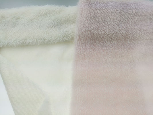 UK Market 58/60" Width White Polyester Furry Fabric with 96F Density