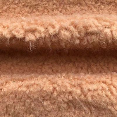Stain Repellent 100% Polyester Customized Particles Lamb Wool Coat for Women's Fabric