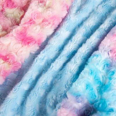 Knitted Fabrics 58/60" Width Colorful Printing PV Plush Fabric with Swirling Plush Fur