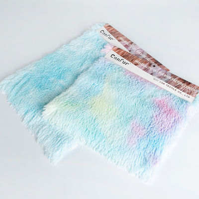 Knitted Fabrics 58/60" Width Colorful Printing PV Plush Fabric with Swirling Plush Fur