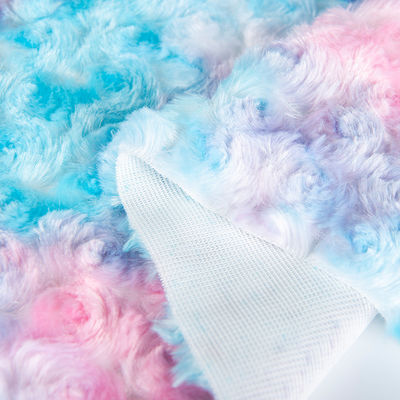 Knitted Fabrics 58/60" Width Colorful Printing PV Plush Fabric with Swirling Plush Fur