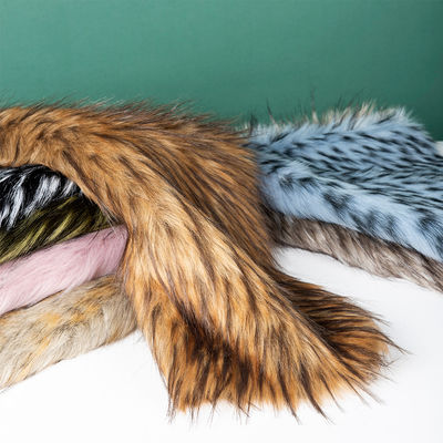 Knitted Faux Raccoon Fur Fabric for Hood 100% Acrylic Long Plush Fake Fur