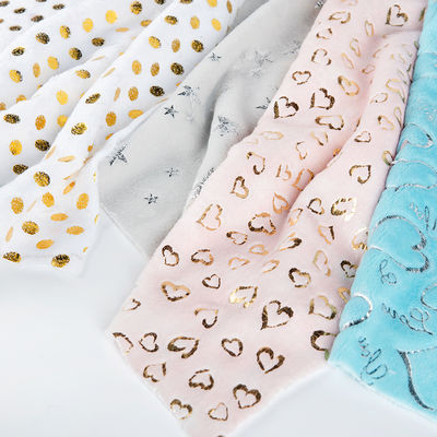 Customized Yarn Count Flannel Fabric for Gold Bronzing Embossed Fabric by Texture