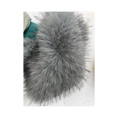 Soft and Luxurious High Pile Faux Fur Collar in Black with Orange Yellow Tip Dye
