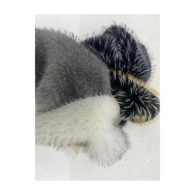 Soft and Luxurious Knitted Backing White Fur with Black Tip Dyed Color Pom Fur Fabric