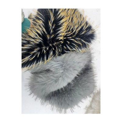 Soft and Luxurious Knitted Backing White Fur with Black Tip Dyed Color Pom Fur Fabric
