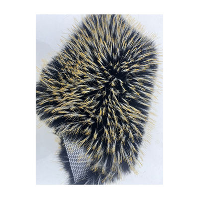 Soft and Luxurious Knitted Backing White Fur with Black Tip Dyed Color Pom Fur Fabric