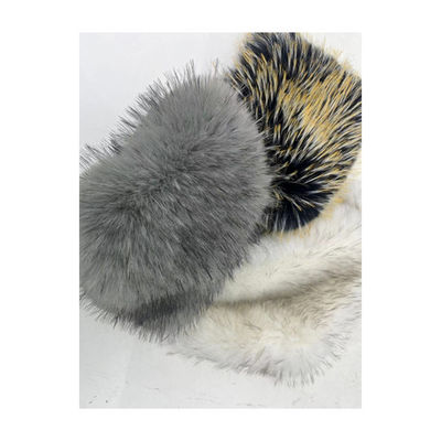 Soft and Luxurious Knitted Backing White Fur with Black Tip Dyed Color Pom Fur Fabric