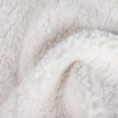 Soft Shell Fabric Winter Coat with Knitted Design and Suede Bonded Teddy Sherpa Faux Fur