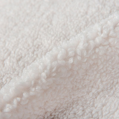 Soft Shell Fabric Winter Coat with Knitted Design and Suede Bonded Teddy Sherpa Faux Fur