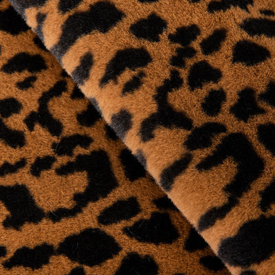 Weft Knitted 100% Polyester Super Soft Leopard Print Rabbit Fur Faux Fur Fabric Thick