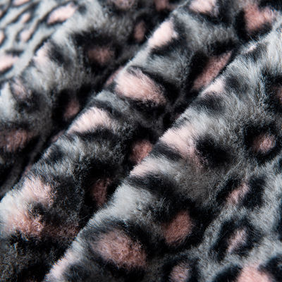 Weft Knitted 100% Polyester Super Soft Leopard Print Rabbit Fur Faux Fur Fabric Thick