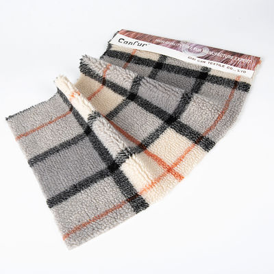 Soft and Insulating 100% Polyester Plaid Sherpa Fleece Fabric for Garments Shell