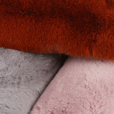 Plain Dyed Warp Suede 100% Polyester Faux Rabbit Fur Fabric for Blankets and Cushions