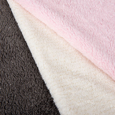 Weft Knitted 100% Polyester Sherpa Fleece Fabric For Blanket with Two Side Micro Polar