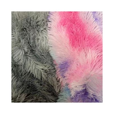 100% Polyester Special Dyeing Knitted PV Plush Toy Fabric with Plush Pattern and Long Pile