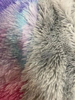 100% Polyester Special Dyeing Knitted PV Plush Toy Fabric with Plush Pattern and Long Pile
