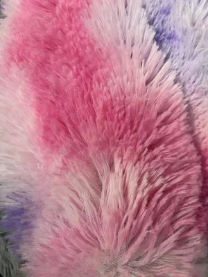 100% Polyester Special Dyeing Knitted PV Plush Toy Fabric with Plush Pattern and Long Pile
