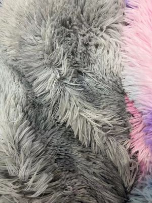 100% Polyester Special Dyeing Knitted PV Plush Toy Fabric with Plush Pattern and Long Pile