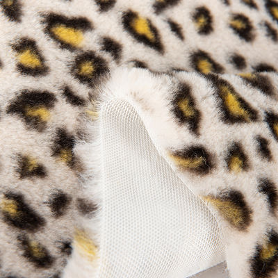 100% Polyester Super Soft Leopard Print Rabbit Fur Faux Fur Fabric for Garment Making