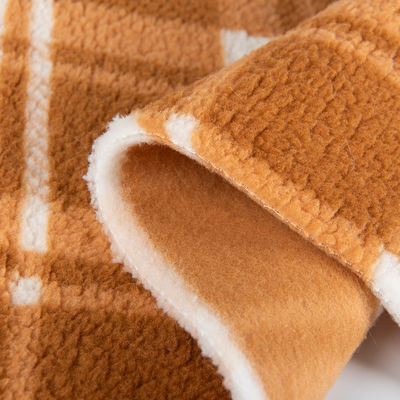 Printed 100% Polyester Textile Sherpa Fleece Fabric For Garment In TWILL Style