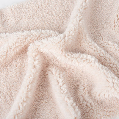 Embossed Super Soft 100 Polyester Knitted Custom Mirco Sherpa Fleece Fabric for Lining