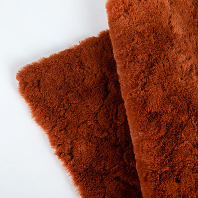 Soft Brushed PV Plush Faux Rabbit Fur Fabric for Coat 100% Polyester Yarn Count 80S×80S