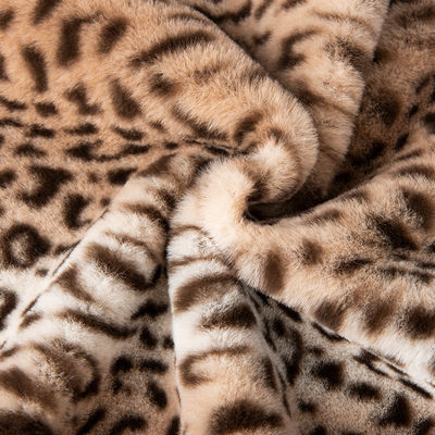 58/60" Width Polyester Faux Rabbit Fur Fabric with Custom Printing and Brushed Finish