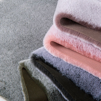 Plain Knitted Faux Rabbit Fur Fabric with White Tip Color Printing Luxurious and Durable