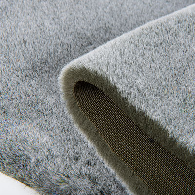 Plain Knitted Faux Rabbit Fur Fabric with White Tip Color Printing Luxurious and Durable
