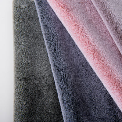 Plain Knitted Faux Rabbit Fur Fabric with White Tip Color Printing Luxurious and Durable