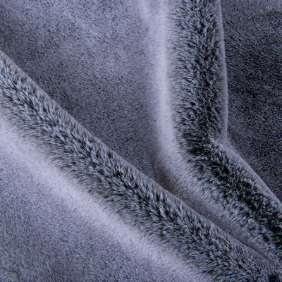 Plain Knitted Faux Rabbit Fur Fabric with White Tip Color Printing Luxurious and Durable