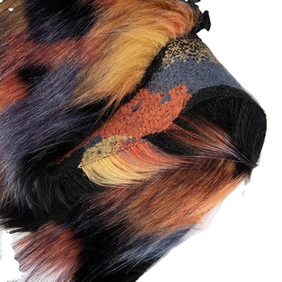 Multicolored Jacquard Artificial Fur Fabric for Sexy Beauty Clothing and Winter Wear