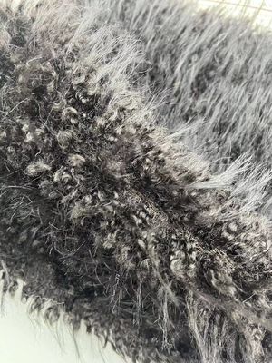 Long Pile Faux Fur Fabric with Tip-Dyed Pattern and 1200gsm
