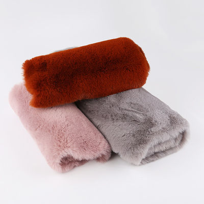 Tricot Knitted Polyester Imitation Rabbit Hair Fabric for Winter Garment Scarf and Coat